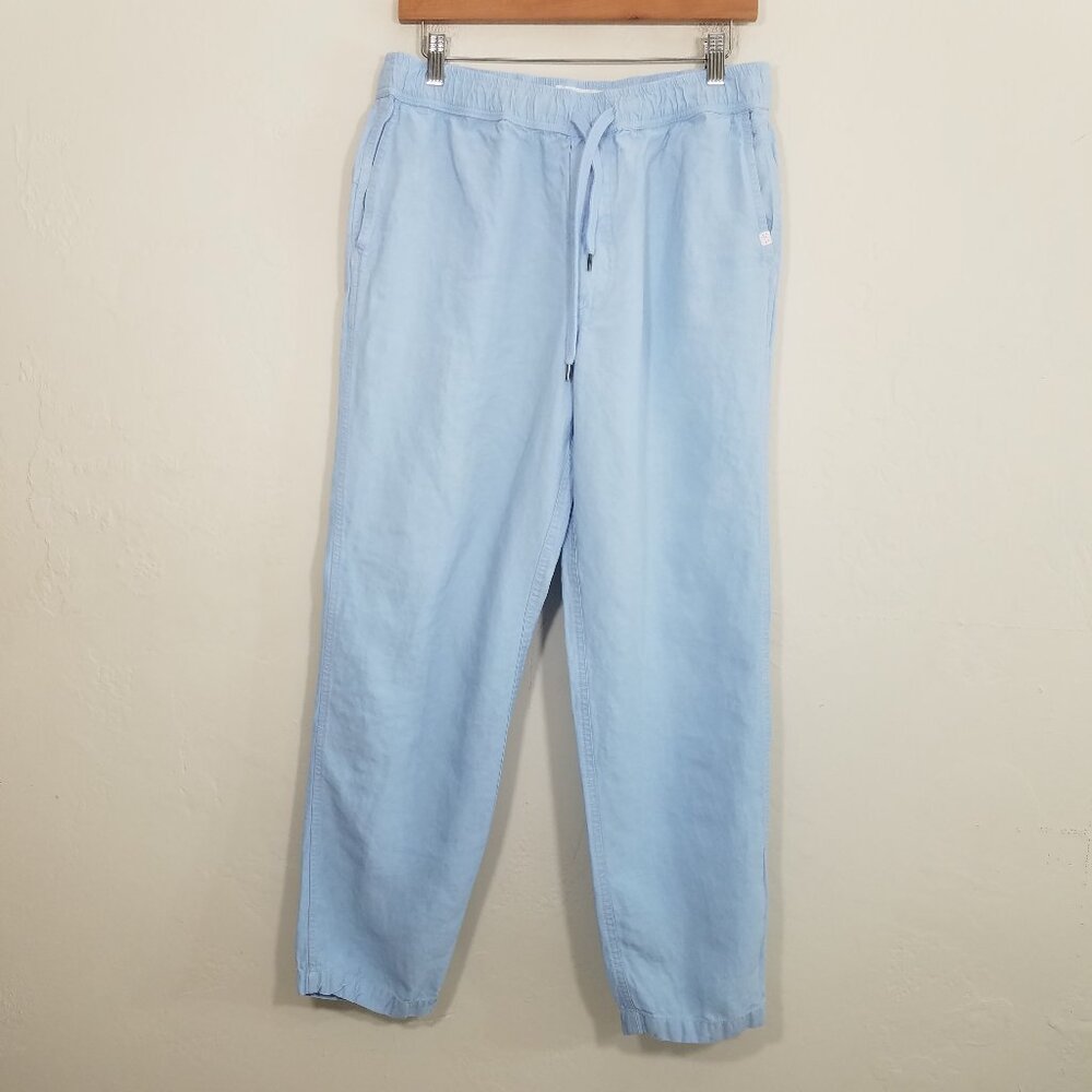 Derek Rose 100% Linen Pull-On Pants Blue Size L